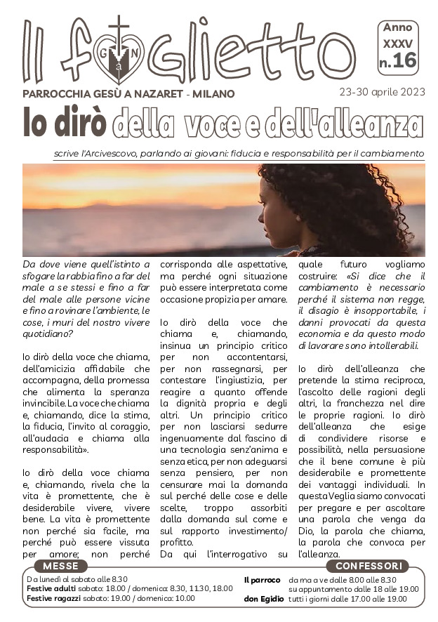 thumbnail of N16 – 23/4/2023 – “Io dirò della voce e dell’alleanza…”