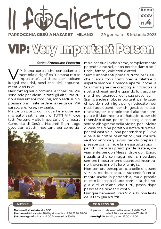 thumbnail of N4 – 29/1/2024 – VIP: Very Important Person – SON: speranza …oltre noi!