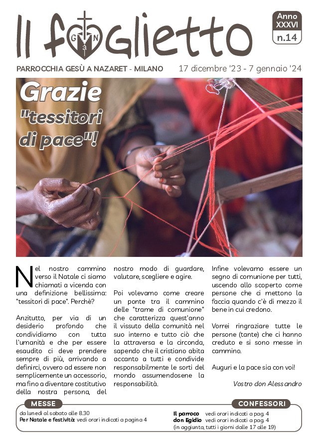 thumbnail of N14 – 17/12/2023 – Grazie “tessitori di pace”!