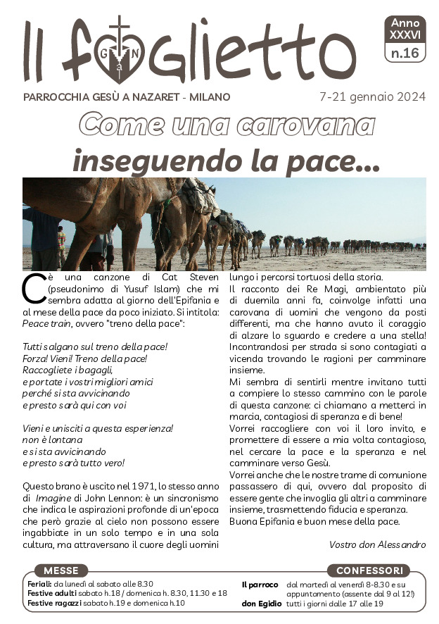 thumbnail of N16 – 7/1/2024 – Come una carovana inseguendo la pace… – Leggere la Parola