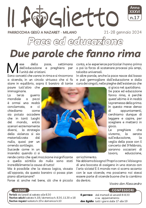thumbnail of N17 – 21/1/2024 – Pace ed educazione: due parole che fanno rima