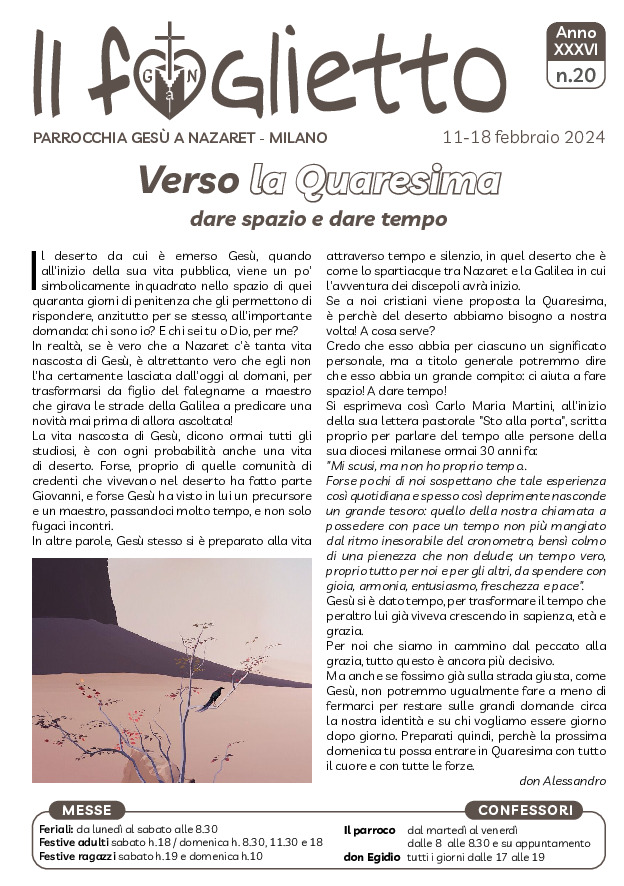 thumbnail of N20 – 11/2/2024 – Verso la Quaresima
