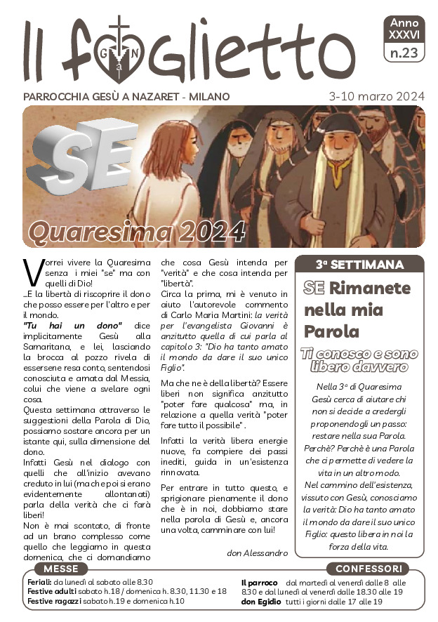 thumbnail of N23 – 3/3/2024 – SE rimanete nella mia Parola – Giacomo Poretti e il dono della simpatia