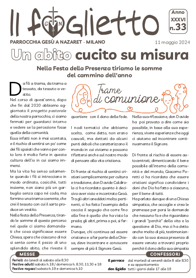 thumbnail of N33 – 11/5/2024 – Un abito cucito su misura – Luca Moscatelli e la carica della missione