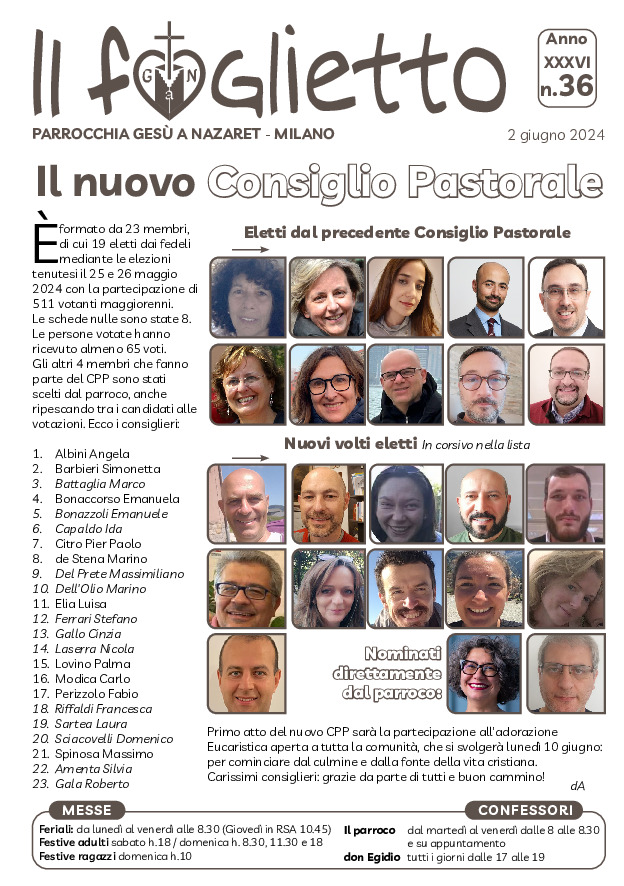 thumbnail of N36 – 2/6/2024 – Il nuovo Consiglio Pastorale
