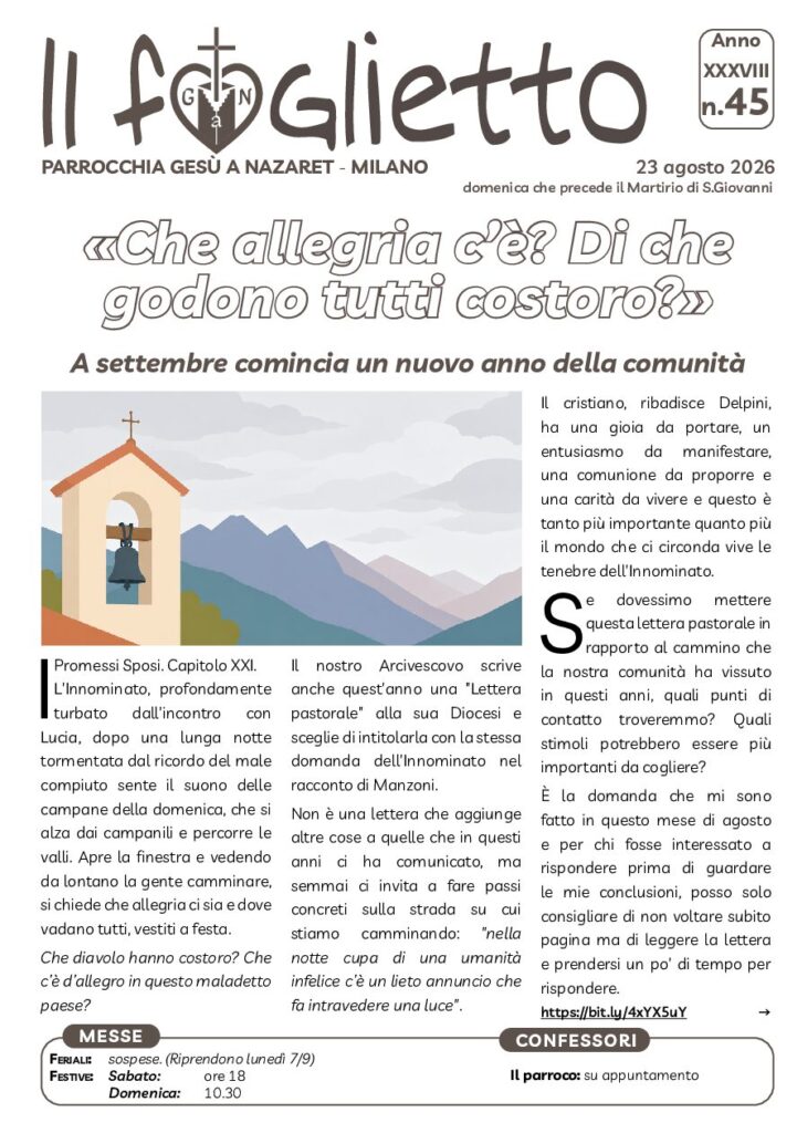 thumbnail of N45 – 23/08/2026 – Che allegria c’è? Di che godono tutti costoro?